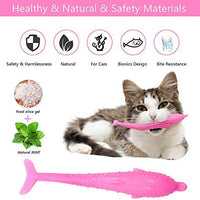 VSTON Cepillo de dientes de silicona para gatos, cepillo de dientes para masticar, juguete dental interactivo para ratones de pescado, cepillo de dientes con juguetes de gato, palo de silicona molar para gatitos, resistente a mordeduras - BESTMASCOTA.COM