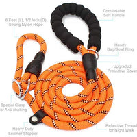 BAAPET Correa antideslizante para perro de 6 pies, antiasfixia con cubierta de cuerda duradera mejorada y asa acolchada cómoda para perros grandes, medianos y pequeños entrenamientos con bolsas de caca y dispensador - BESTMASCOTA.COM