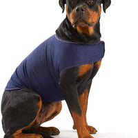 Furubaby Ansiedad Perro Abrigo una camisa Calm Down Perro Chaqueta para xs Pequeño Mediano Grande XL Perros | Color Sólido Azul Gris Verde Rosa Thunder Dog Wrap(Dark Blue) - BESTMASCOTA.COM