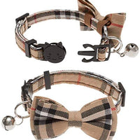 KUDES - Juego de 2 collares para gato con pajarita y campana para gatitos y algunos cachorros, ajustable de 7.8 a 10.5 pulgadas - BESTMASCOTA.COM
