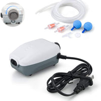 HITOP Bomba de aire de doble salida para acuario, aireador de tanque de peces ajustable Whisper, bomba de oxígeno silenciosa con accesorios para 20 a 100 galones - BESTMASCOTA.COM