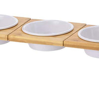 Petacc - Cuencos elevados para perros y gatos, cuencos elevados para mascotas, para perros y gatos, alimentador con 3 cuencos de melamina, 2 formas de uso - BESTMASCOTA.COM