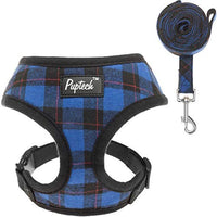 PUPTECK Arnés de malla suave para perro con correa – Chaleco de paseo acolchado a cuadros ajustable para cachorro sin arneses – Chaleco para mascotas - BESTMASCOTA.COM