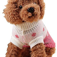 Chborchicen - Sudadera de punto para mascotas con diseño clásico de turtleneck para invierno, cálida, para cachorro, fresa y corazón, para perros - BESTMASCOTA.COM