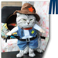 Disfraz de vaquero para perros y gatos Mikayoo, con sombrero, divertido disfraz, ideal para halloween, navidad, fiestas, o eventos - BESTMASCOTA.COM