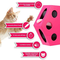 YUEJING - Temporizador interactivo para gatos, juguete para gatos con gusano giratorio, juguete para gatitos automático, juguete eléctrico para gatos, estimulador de bajo nivel de ruido, instintos de caza y sentido - BESTMASCOTA.COM