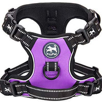 PoyPet 2019 - Arnés para perro con 4 hebillas a presión, reflectante con 2 ganchos delanteros y traseros y un mango de fácil control [no necesita pasar por encima de la cabeza del perro] - BESTMASCOTA.COM