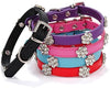 aolove Moda Rhinestones Diamante Flor Ajustable Piel Sintética mascota collares para gatos cachorro perros pequeños - BESTMASCOTA.COM