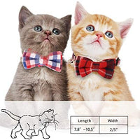 KUDES - Juego de 2 collares para gato con pajarita y campana para gatitos y algunos cachorros, ajustable de 7.8 a 10.5 pulgadas - BESTMASCOTA.COM