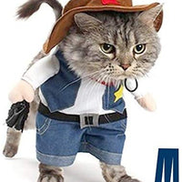 Disfraz de vaquero para perros y gatos Mikayoo, con sombrero, divertido disfraz, ideal para halloween, navidad, fiestas, o eventos - BESTMASCOTA.COM