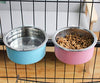RUBYHOME Comedero para perros, cuenco de agua para mascotas, cuenco de plástico 2 en 1 y cuenco de acero inoxidable, cuenco extraíble para colgar gatos, conejos, pájaros, comida, cuenco perfecto para cajas y jaulas - BESTMASCOTA.COM