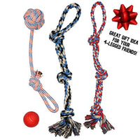 Juguete de cuerda para perros XL para gafas de huéspedes – pelota grande para perros grandes y medianos – Beneficios no resistentes al rescate de perros – Gran cuerda de poliéster para perros con salud dental – 100% algodón de cuerda de juguete para perro - BESTMASCOTA.COM