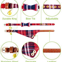 EXPAWLORER Juego de collar y correa para perro, clásico, a cuadros, ajustable, bandana y collares con campana para cachorros y gatos, 3 unidades - BESTMASCOTA.COM