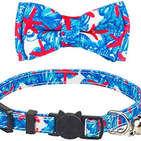 Gyapet Collar para gatos y mascotas Romper con timbre Bowtie Floral lazo desmontable ajustable de seguridad cachorro - BESTMASCOTA.COM