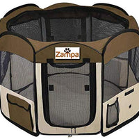 Zampa Portable Foldable Pet playpen Exercise Pen Kennel + Carrying Case for Larges Dogs Small Puppies/Cats | Indoor/Outdoor Use | Water Resistant - BESTMASCOTA.COM