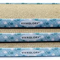 Vivaglory - Rascador de gatos reversible de cartón con caja, almohadilla rascadora para gatos, sofá corrugado para gatos, incluye hierba de gato - BESTMASCOTA.COM