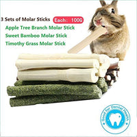 Dbeans Flourithing 3 tipos de juguetes combinados para masticar palos molar dulce de bambú de manzana rama Timothy hierba para mascotas Chinchilla ardilla gerbil hámster ardilla cobayas - BESTMASCOTA.COM