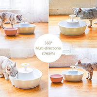 Fuente para mascotas, fuente de agua para gatos, dispensador de agua para gatos y perros, 3 maneras de beber, luz LED azul, alfombrilla y 2 cepillos de limpieza, doble filtración con filtro de carbono y filtro de esponja - BESTMASCOTA.COM