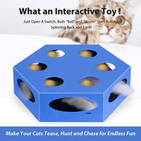 YUEJING - Temporizador interactivo para gatos, juguete para gatos con gusano giratorio, juguete para gatitos automático, juguete eléctrico para gatos, estimulador de bajo nivel de ruido, instintos de caza y sentido - BESTMASCOTA.COM