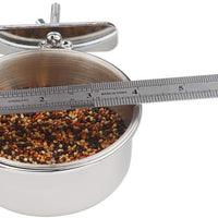 FinYii - Juego de 2 tazas de alimentación para loros con abrazadera de acero inoxidable para cacatúas, conuras, periquitos, loros, guacamayos, pequeños animales - BESTMASCOTA.COM