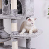 BEWISHOME MMJ03 - Hamaca grande para gatos con postes de sisal para arañar perchas, muebles de torre para gatos, centro de actividades para gatitos - BESTMASCOTA.COM