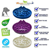 Tazón de alimentación lenta para gato | Tazón de alimentación lenta para mascotas | Lenta alimentación, ecológico de bambú duradero sin fibra tóxica, diseñado por veterinarios, diseño profesional (azul, púrpura, marfil) - BESTMASCOTA.COM