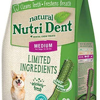 Nutri Dent - Masticables para perros con ingredientes limitados, tamaño mediano, sabor a filete mignon o aliento fresco - BESTMASCOTA.COM