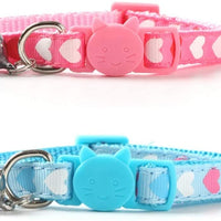 Stock Show - 2 collares de seguridad para gato, gatito, gatito, diseño de corazón, de nailon, con campana, para cumpleaños, San Valentín, Dressup - BESTMASCOTA.COM