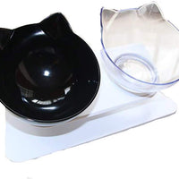 Cuencos dobles para perro o gato con soporte elevado, comedero de agua para mascotas, cuenco inclinado de 15° para mascotas sin estrés, para gatos y perros pequeños - BESTMASCOTA.COM