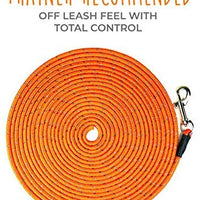 Mighty Paw Check Cord | Light Weight 30 Foot Dog Training Leash. Durable, Weather Resistant Climbers’ Rope with Reflective Stitching. Perfect for Training, Swimming, Hunting, Camping. (Orange) - BESTMASCOTA.COM