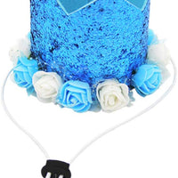 Bandana de cumpleaños para perro, pañuelo y corona, sombrero de cumpleaños, diseño de flores para perros de tamaño mediano a grande - BESTMASCOTA.COM