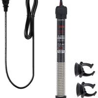 Calentador de acuario sumergible de 300 W, 100 W, 200 W, calentador de agua antiexplosión y termómetro con temperatura ajustable para 20 galones, 30 galones, tanque de 50 galones, con 2 ventosas - BESTMASCOTA.COM