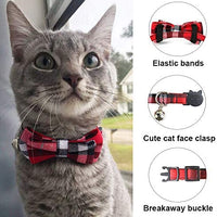 Malier 4 Pack Cat Collar Breakaway with Classic Plaid Bow Tie with Bell Perfact for Cats Kitty Kitten, Adjustable from 6.3~10.2 inch - BESTMASCOTA.COM