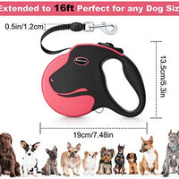 BABYLTRL Correa retráctil para perro, correa para caminar para perro de 360 ° sin enredos para uso pesado de hasta 110 libras, cinta de nailon reflectante fuerte de 16 pies con mango antideslizante, freno de una mano, pausa, bloqueo - BESTMASCOTA.COM