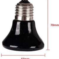 MD Lighting Mini Reptile Bombilla de calor 2 unidades, 25 W 2.362 in mascota infrarrojos Emisor de calor de cerámica para Brooder Coop, lagarto, corderos, serpiente, sin luz, negro - BESTMASCOTA.COM