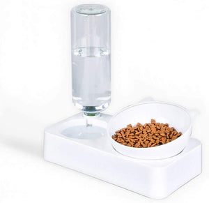 Marchul - Cuenco de agua automático para perros y gatos, cuenco de comida para agua, doble de 0-15°, inclinable ajustable para agua y comida, cuencos elevados para gatos - BESTMASCOTA.COM