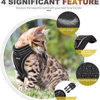 SCIROKKO Arnés y correa para gatos – Arnés ajustable a prueba de escape para cachorro para exteriores con correa reflectante 3M, malla suave con clip de metal chaqueta caminante para gatito conejo - BESTMASCOTA.COM