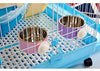 RUBYHOME Comedero para perros, cuenco de agua para mascotas, cuenco de plástico 2 en 1 y cuenco de acero inoxidable, cuenco extraíble para colgar gatos, conejos, pájaros, comida, cuenco perfecto para cajas y jaulas - BESTMASCOTA.COM