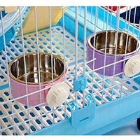 RUBYHOME Comedero para perros, cuenco de agua para mascotas, cuenco de plástico 2 en 1 y cuenco de acero inoxidable, cuenco extraíble para colgar gatos, conejos, pájaros, comida, cuenco perfecto para cajas y jaulas - BESTMASCOTA.COM
