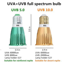 STTQYB Reptil Turtle Light LED UVA + UVB lámpara solar para reptiles anfibios lagarto tortuga tortuga serpiente tortuga tortugas dragón barbudo lagarto camaleón - BESTMASCOTA.COM