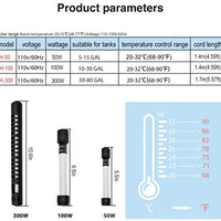 Boxtech - Calentador de acuario de 50 W/100 W/300 W, sumergible para estanque de peces a prueba de explosión y control digital automático, con cuarzo resistente al calor hecho para 5-80 galones - BESTMASCOTA.COM
