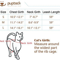 PUPTECK Cat Leash Reflective Escape Proof Harness - Black Soft Mesh Adjustable - Best for Walking - BESTMASCOTA.COM