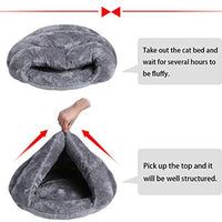 Mojonnie - Cama de gato con forro polar suave para calentar y calentar con forma de triángulo para gatos, invierno, mascotas - BESTMASCOTA.COM