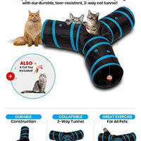 All Prime Cat Tunnel- También se incluye un juguete interactivo para gatos (valor de 5 dólares), juguetes para gatos, túneles para gatos de interior, tubo para gatos, túnel plegable de 3 vías, gran juguete para gatos y conejos - BESTMASCOTA.COM