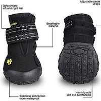 Zacro Botas protectoras para perro, 4 unidades, zapatos impermeables para perros medianos a grandes, zapatos protectores con dos correas de sujeción reflectantes y suela antideslizante resistente, tamaño: 4 – 8 - BESTMASCOTA.COM