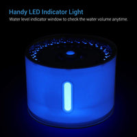NICREW Fuente de agua para gatos, fuente de agua LED para mascotas para perros pequeños, dispensador de agua para gatos con luz nocturna LED y parte superior de acero inoxidable, 2 filtros incluidos - BESTMASCOTA.COM