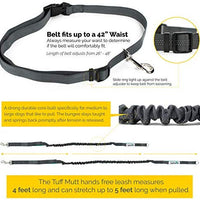 Tuff Mutt, Correa para perros, manos libres, para correr, caminar, senderismo, correa con mango doble durable, costura reflectante, 4 pies de largo, cinto ajustable en la cintura (hasta 42 pulgadas de cintura) - BESTMASCOTA.COM