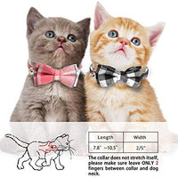 KUDES - Juego de 2 collares para gato con pajarita y campana para gatitos y algunos cachorros, ajustable de 7.8 a 10.5 pulgadas - BESTMASCOTA.COM