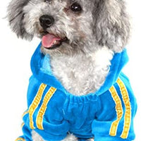 SEIMAI - Mono para perro con capucha para perros pequeños, gatos, cachorros, corona de estrás, suave terciopelo para invierno, con capucha, ropa deportiva y gorro de entrenamiento al aire libre - BESTMASCOTA.COM