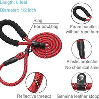 Haapaw 2 paquetes de correa para perro con cómodo mango acolchado reflectante, cuerda de escalada de montaña, correas de entrenamiento para perros grandes, medianos y pequeños (6 pies) - BESTMASCOTA.COM